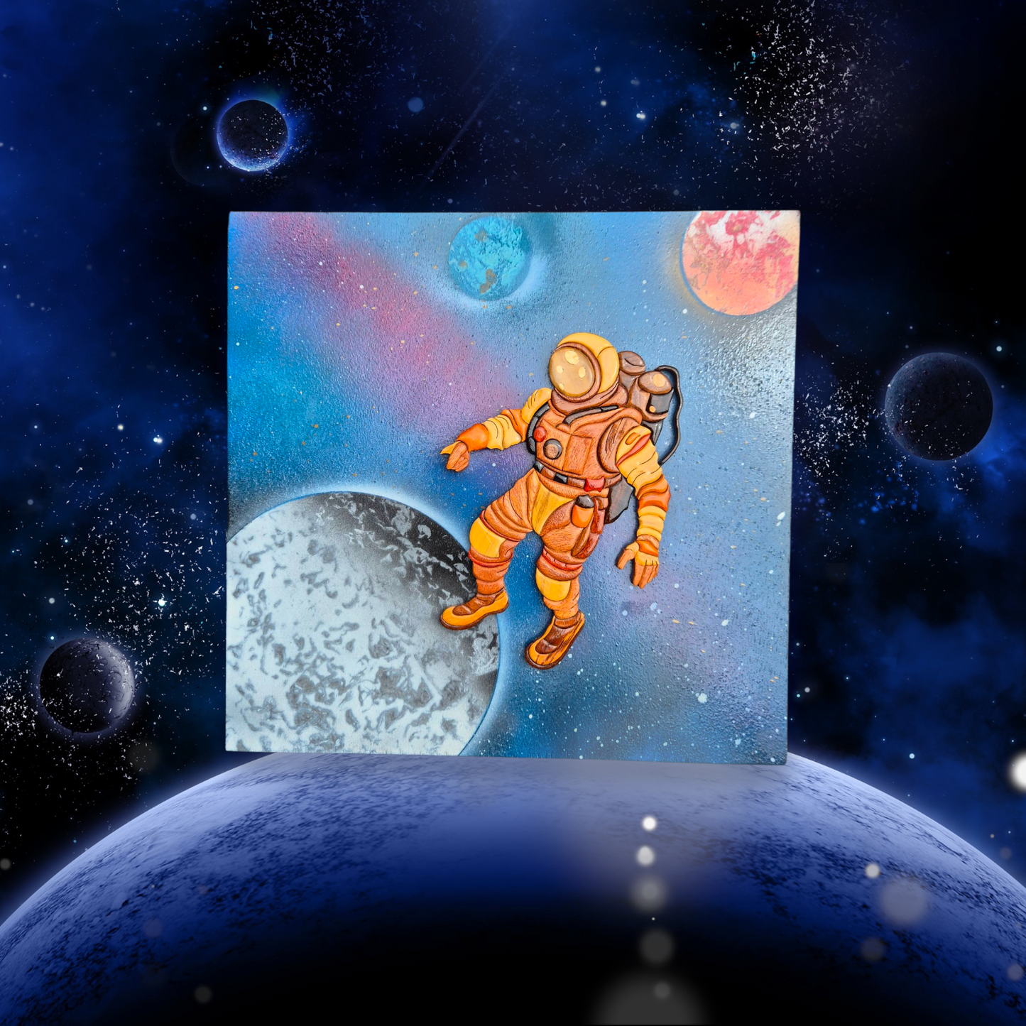Art de l'Intarsia "Dans l'espace"