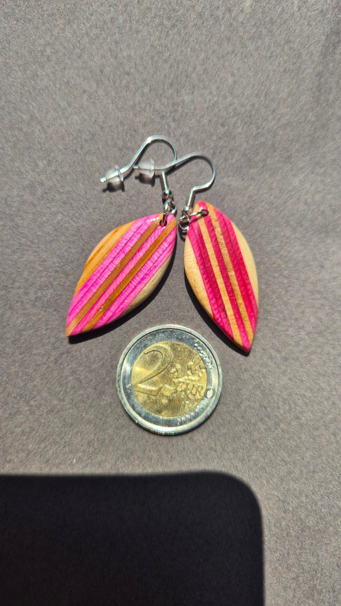 Boucles d'oreilles " Surf Rose bonbon"