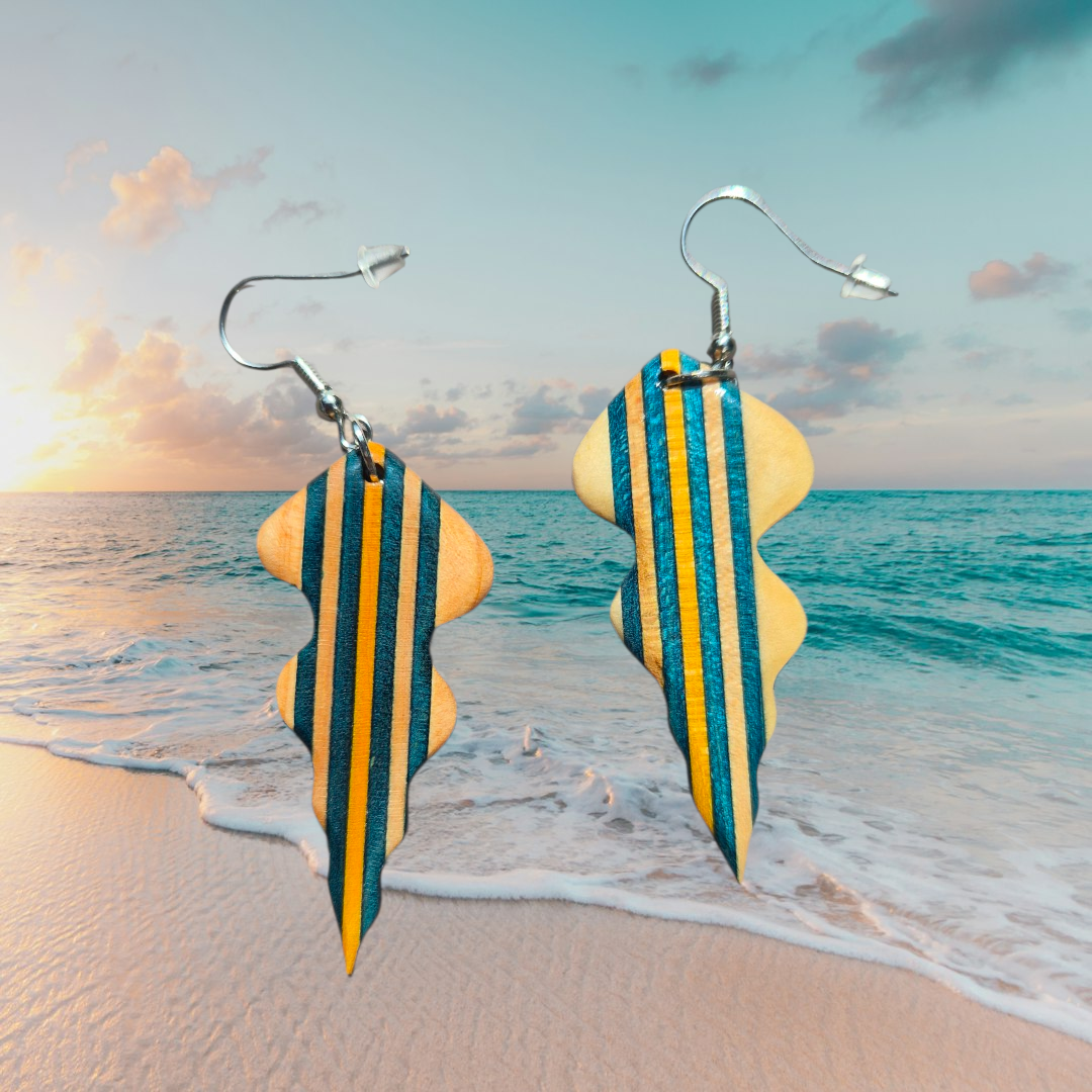 Boucles d'oreilles"Rayure jaune"