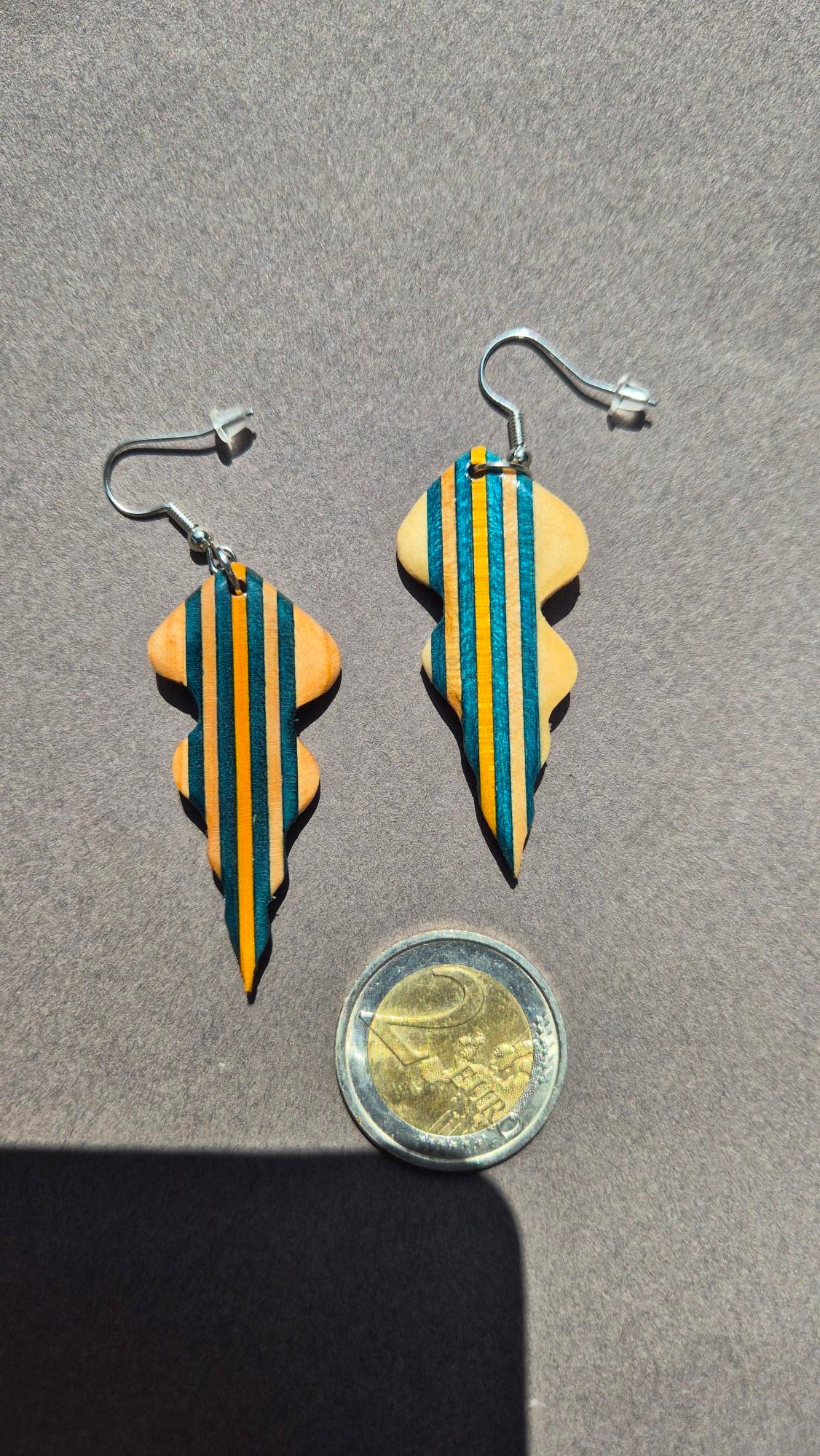 Boucles d'oreilles"Rayure jaune"