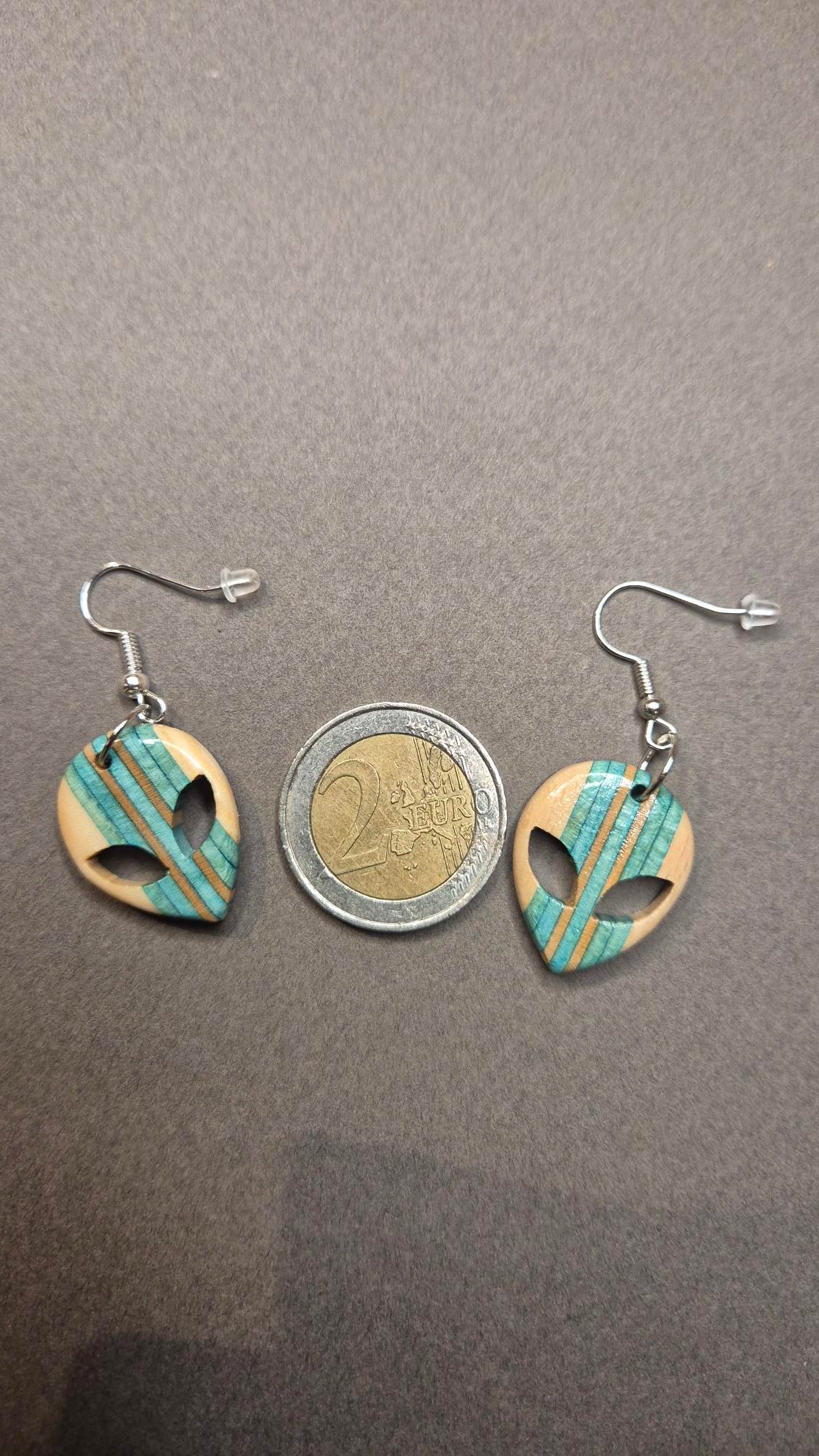 Boucles d'oreilles "Alien en bleu"