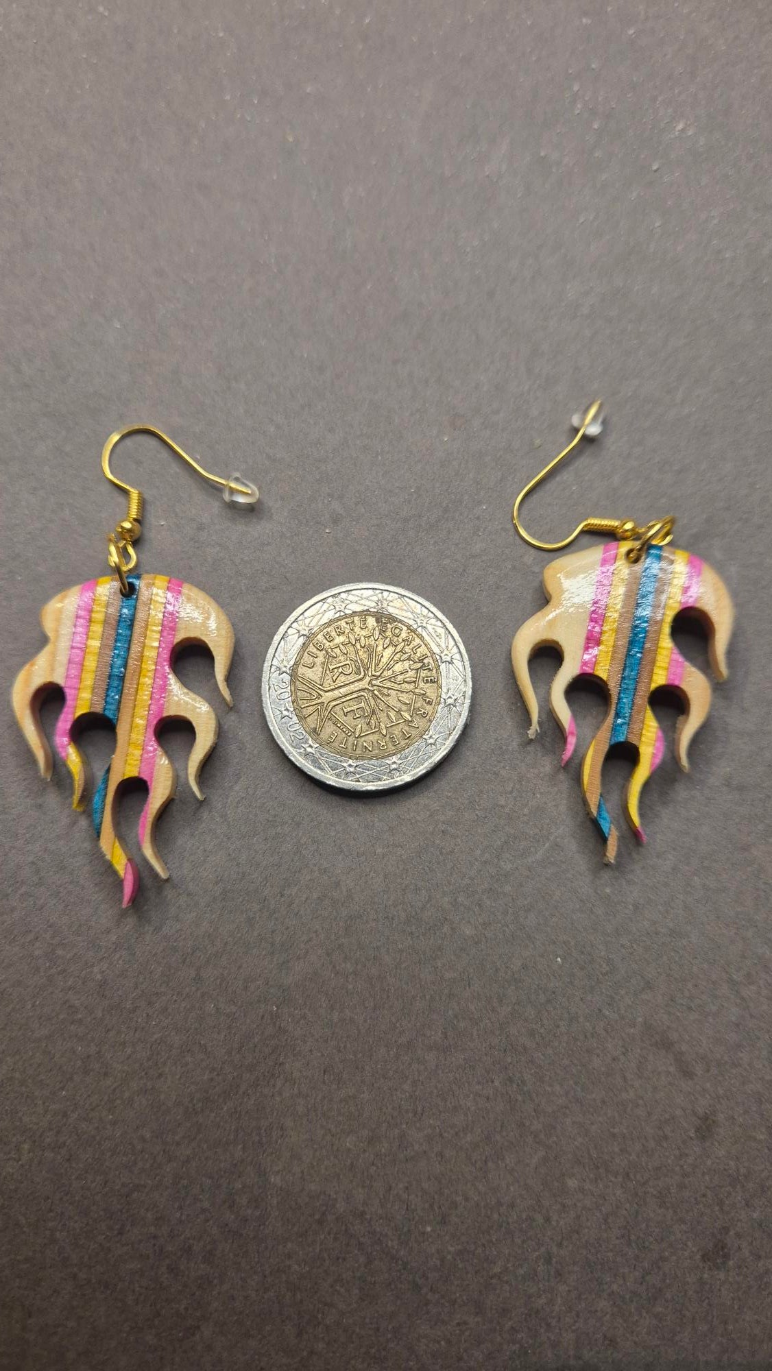 Boucles d'oreilles "Méduse arc en ciel"