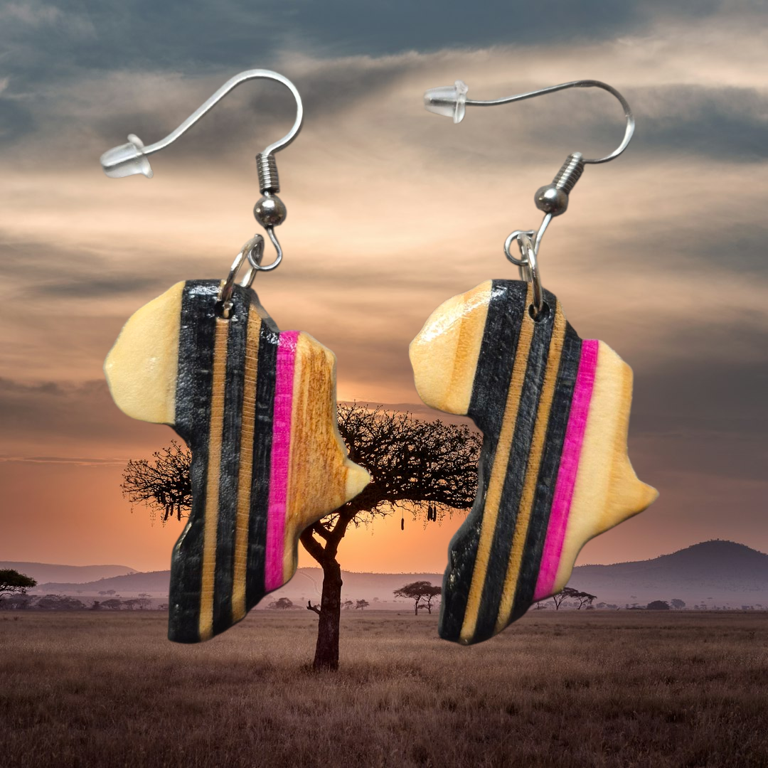 Boucles d'oreilles "Afrique mauve"