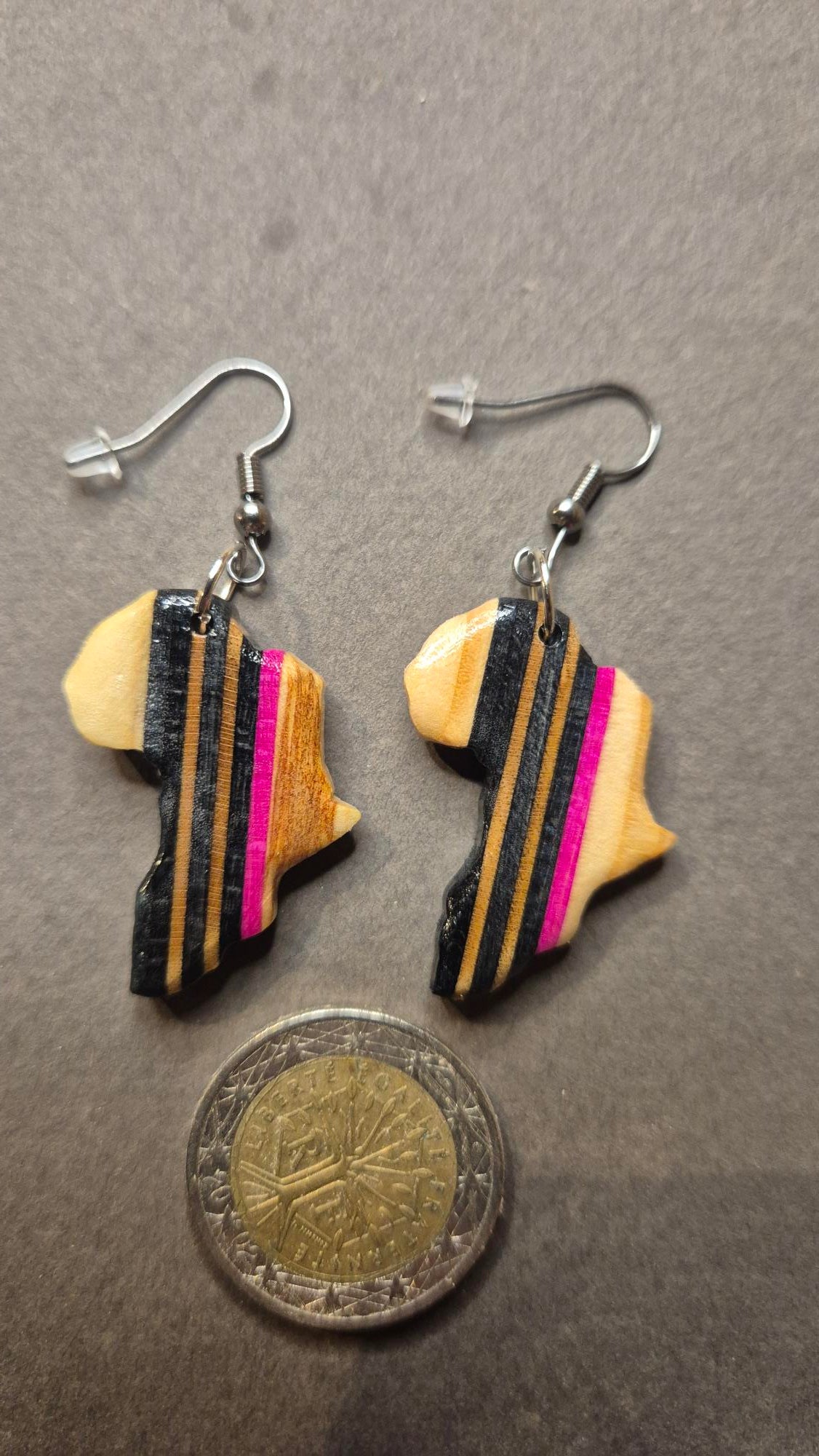 Boucles d'oreilles "Afrique mauve"