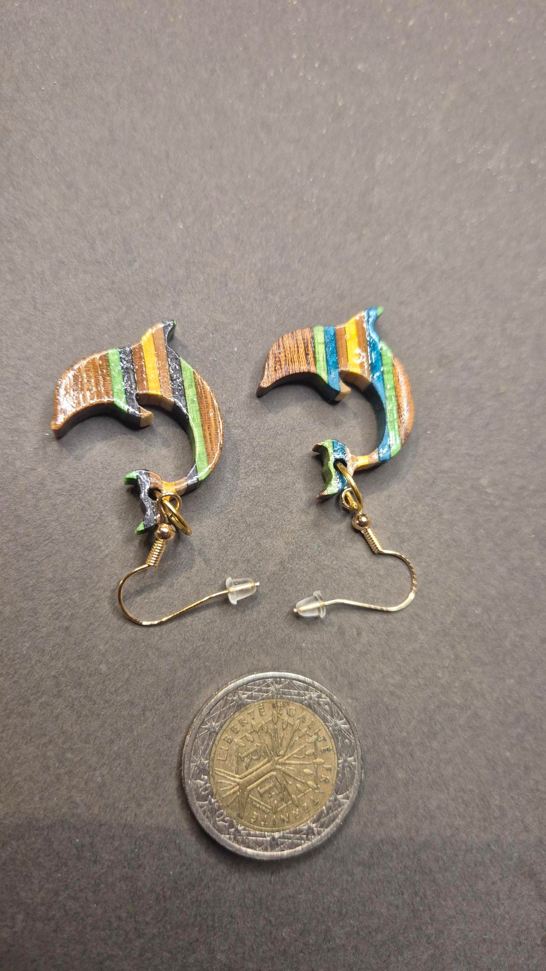 Boucles d'oreilles "dauphin bleu"