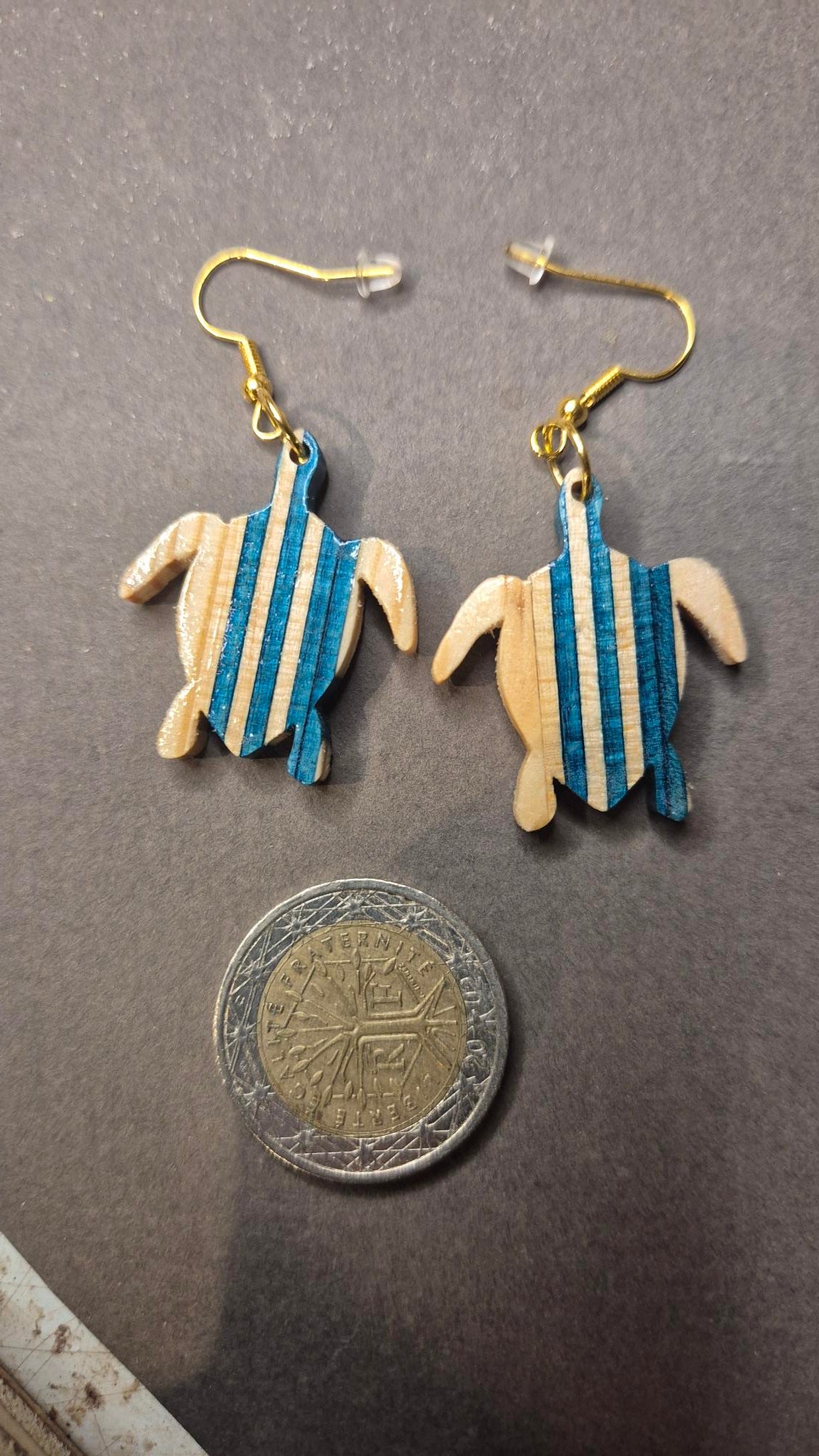 Boucles d'oreilles "tortue lagon"