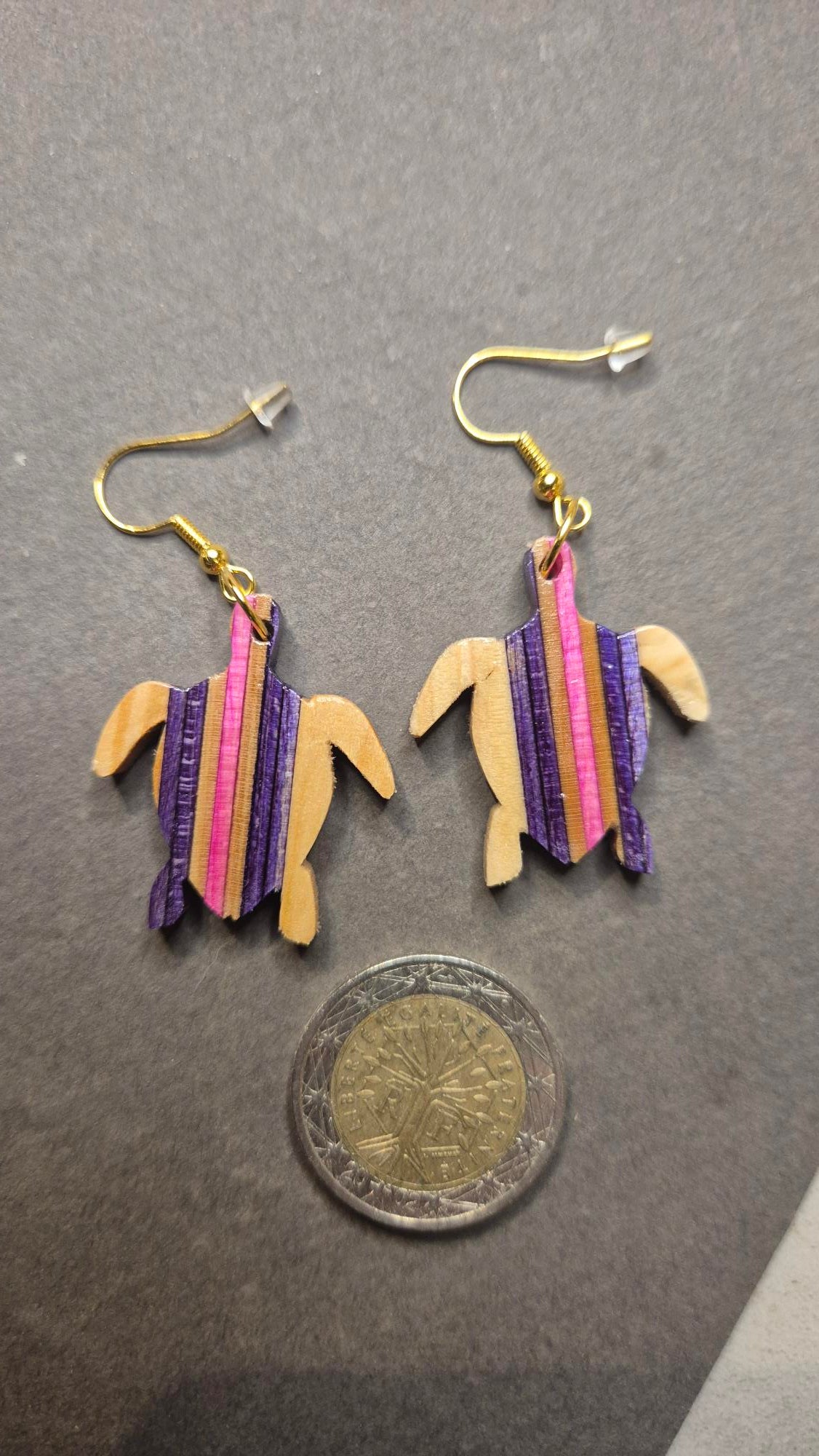 Boucles d'oreilles "Tortue du lagon"