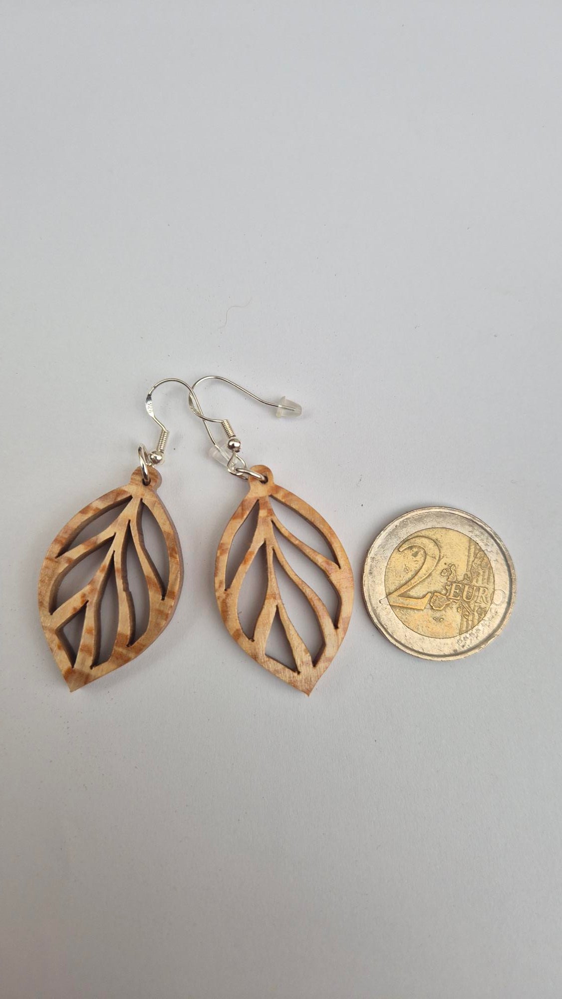 Boucles d'oreilles bois naturel de Platane "Feuilles de Platane"
