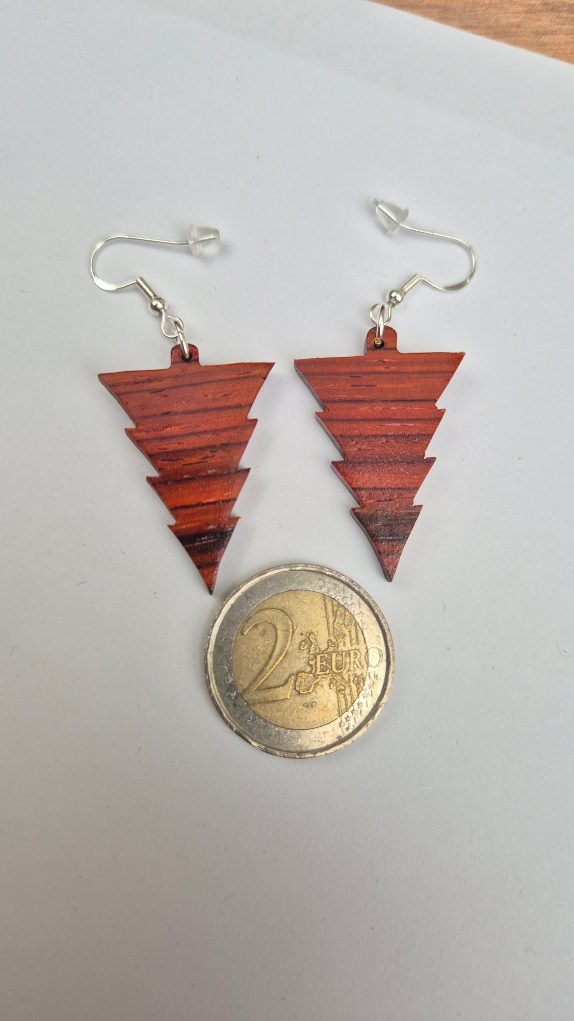 Boucles d'oreilles naturel en bois de palissandre "Sapin nature"