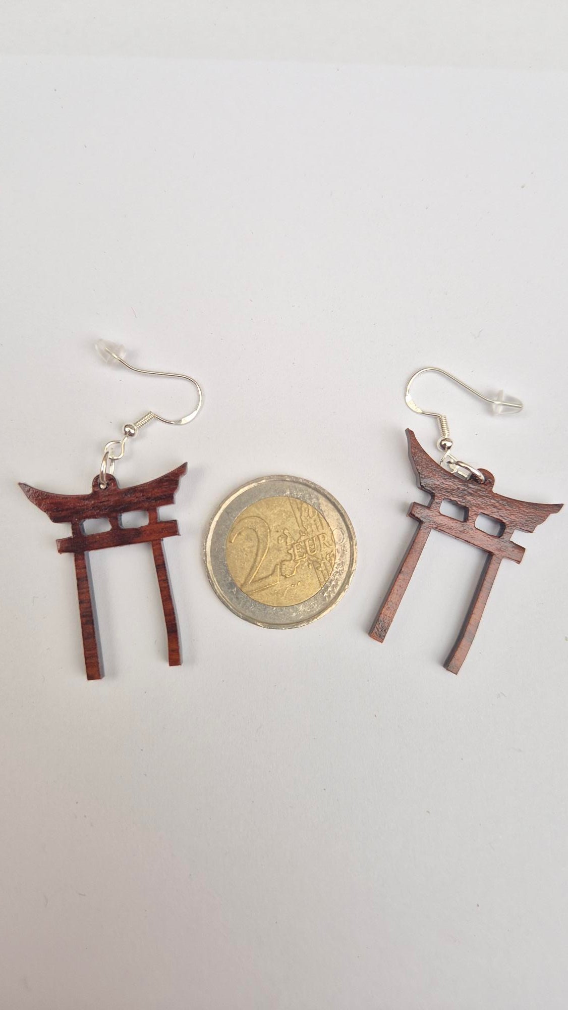 Boucles d'oreilles en bois naturel d'amourette "Amourette de japon"