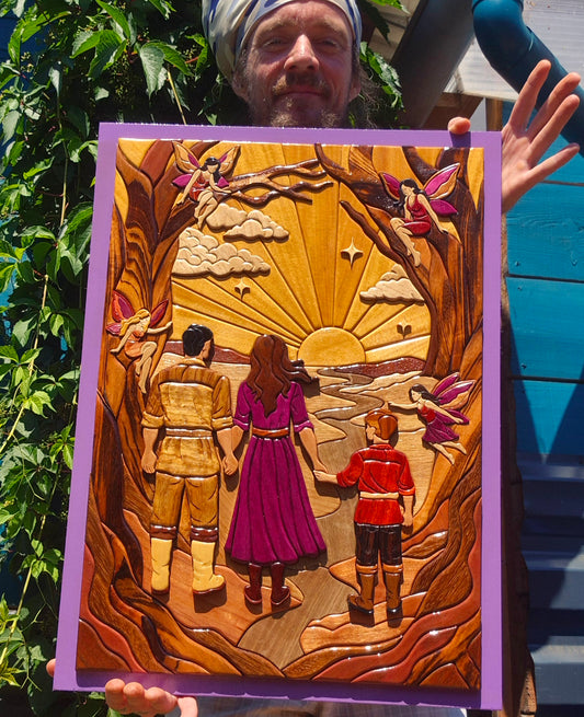 Art de l'intarsia "La famille"