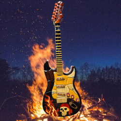 Art de l'intarsia "Guitare électrique"