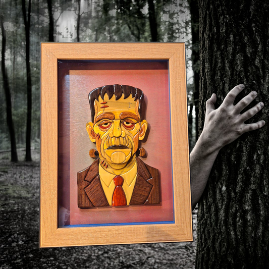Art de l'Intarsia "Le monstre de Frankenstein"