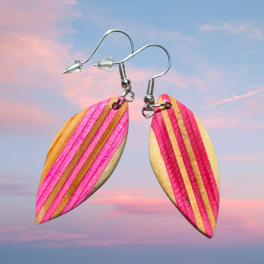 Boucles d'oreilles " Surf Rose bonbon"