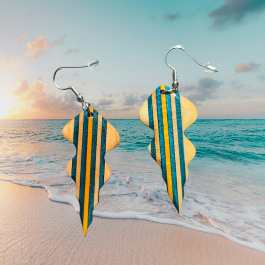 Boucles d'oreilles"Rayure jaune"