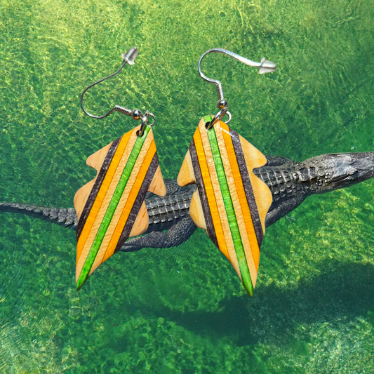 Boucles d'oreilles " Vert Croco"