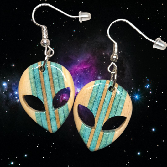 Boucles d'oreilles "Alien en bleu"