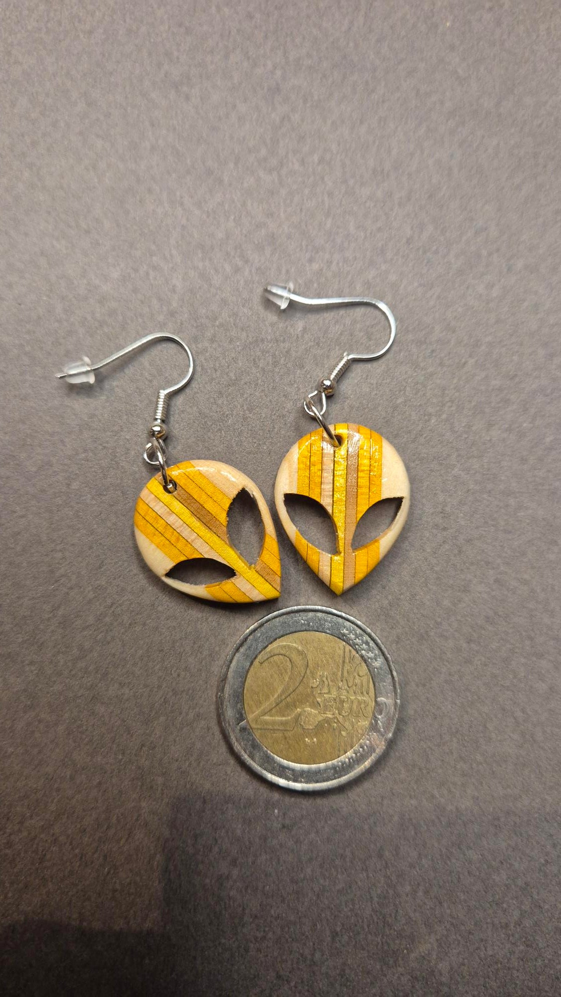 Boucles d'oreilles"Alien jaune"