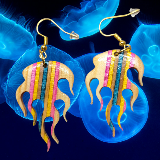 Boucles d'oreilles "Méduse arc en ciel"