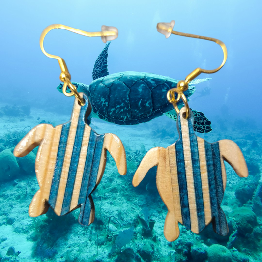 Boucles d'oreilles "tortue lagon"