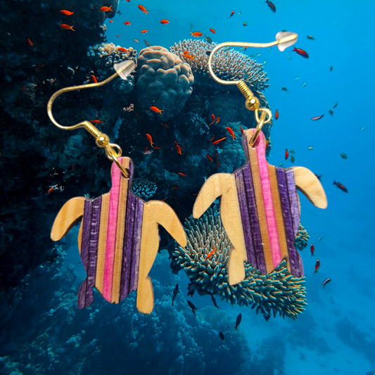 Boucles d'oreilles "Tortue du lagon"