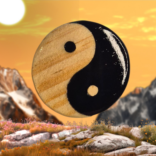 Magnet Yin Yang "ébène Mozambique et pin des Landes"