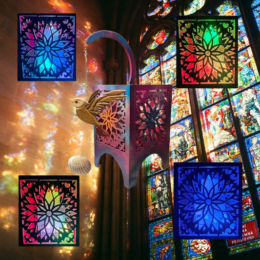 Lumière bougeoir d'ambiance avec son petit oiseau en bois naturel sans peinture