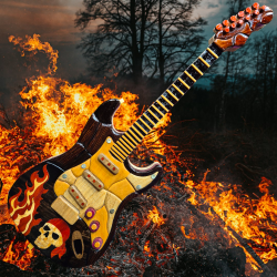 Art de l'intarsia "Guitare électrique"