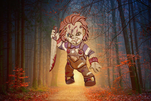 Art de l'intarsia "Chucky boite secrète"