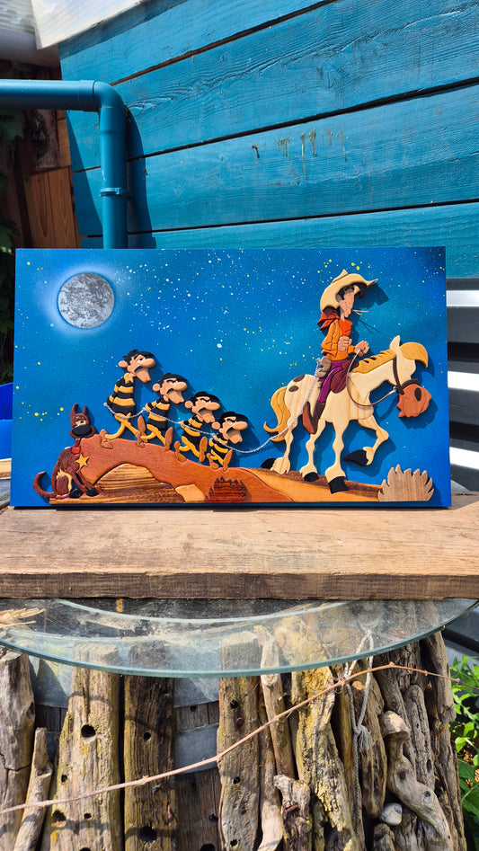 Art de l'intarsia "Luckyluke"