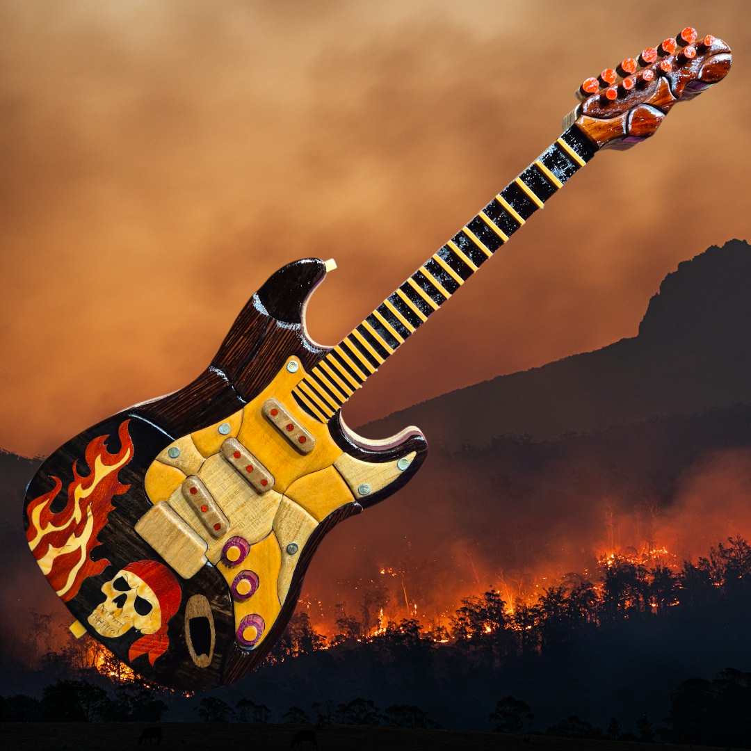 Art de l'intarsia "Guitare électrique"