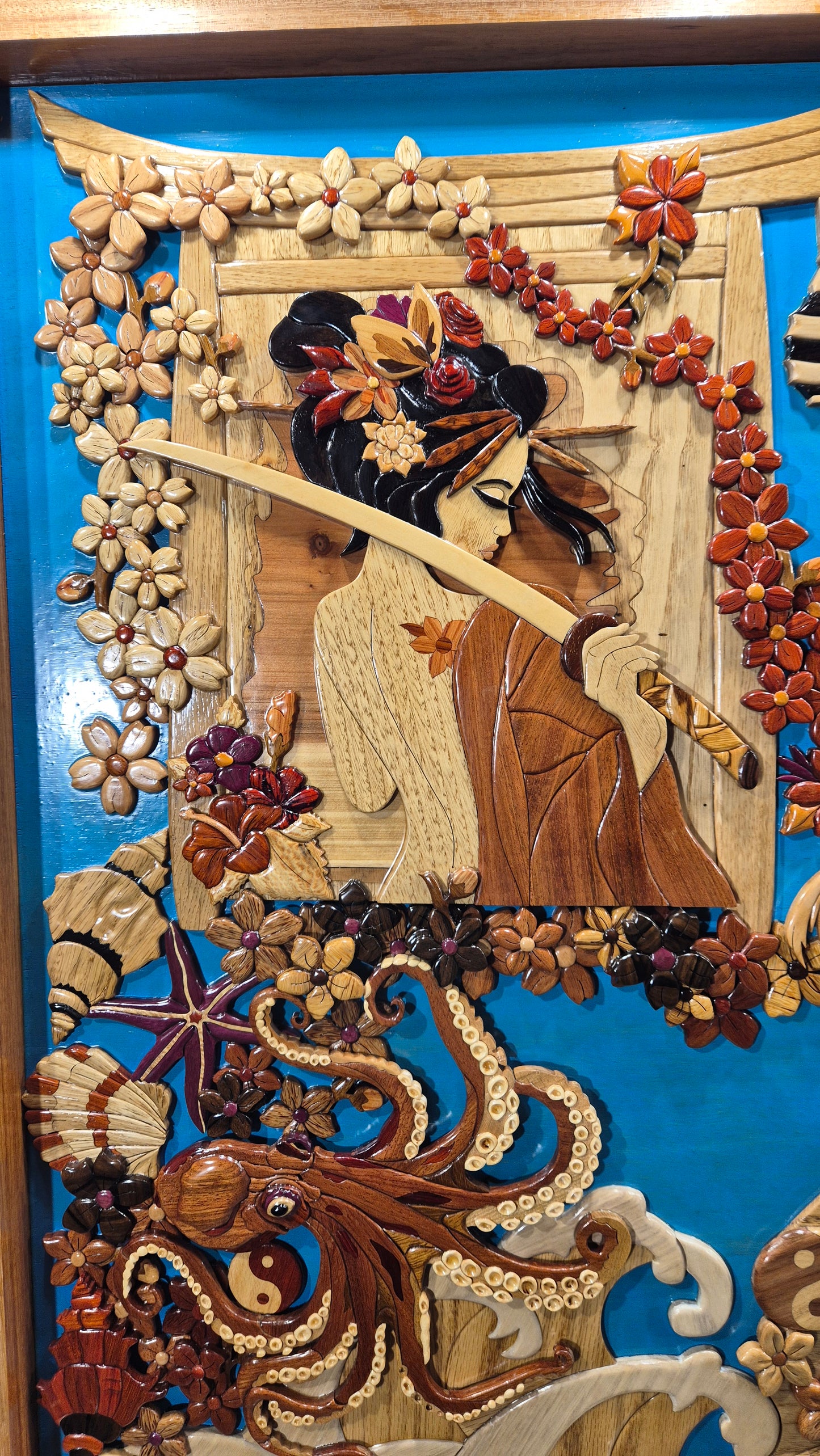 Art de l'intarsia "fresque monumentale japonaise "