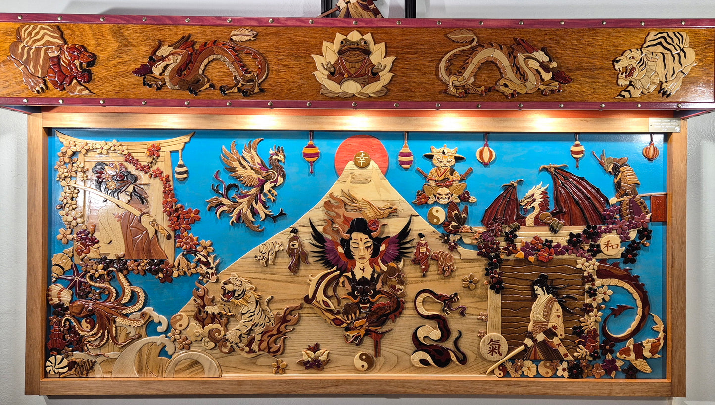 Art de l'intarsia "fresque monumentale japonaise "