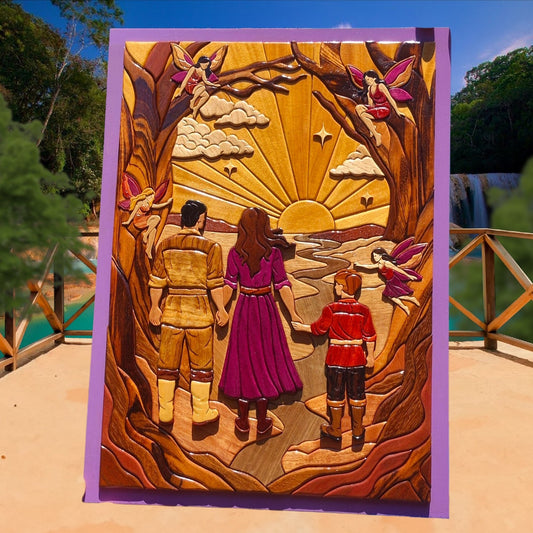 Art de l'intarsia "La famille"