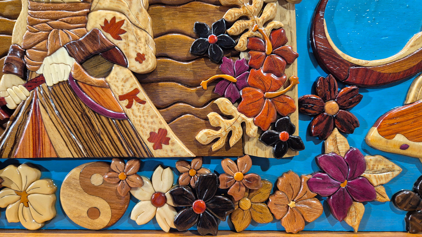 Art de l'intarsia "fresque monumentale japonaise "