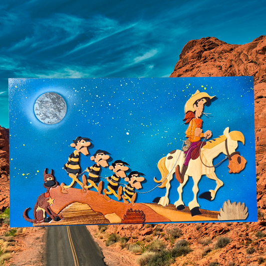 Art de l'intarsia "Luckyluke"
